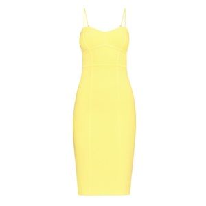 BCBG MAX AZARIA Strappy Bodycon Dress in Yellow